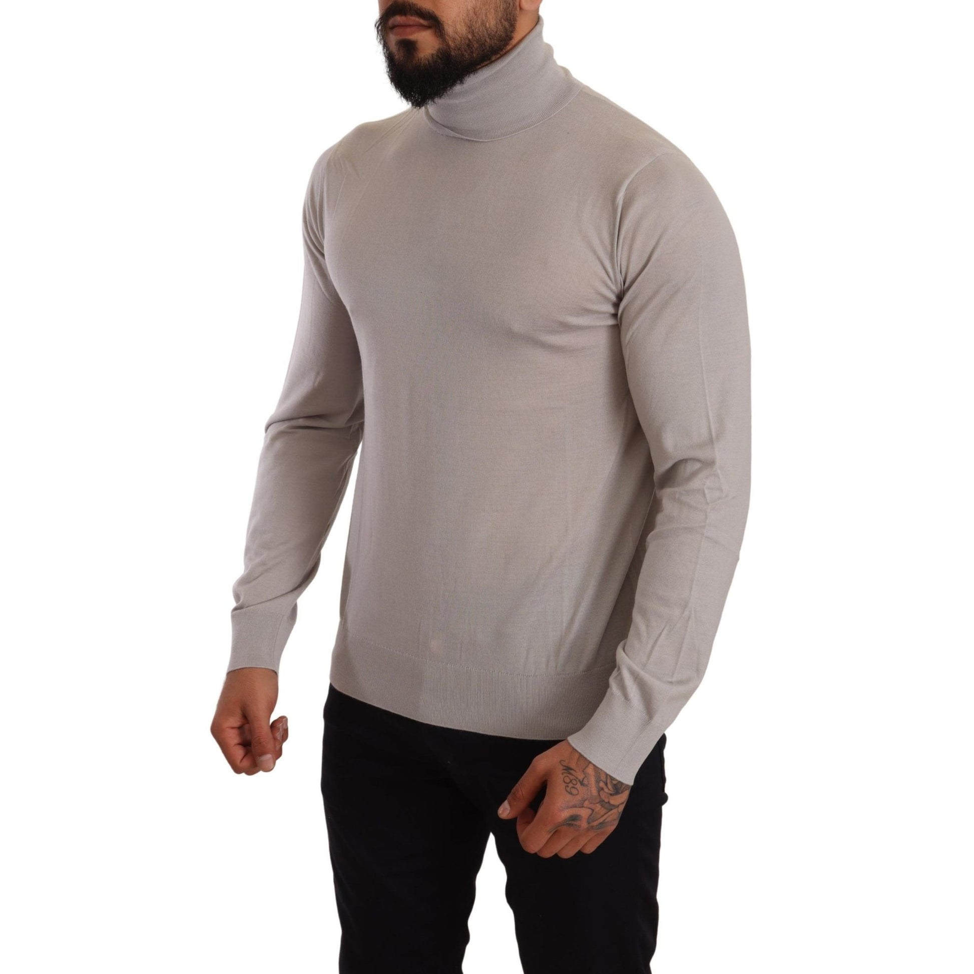 Dolce & Gabbana Gray Cashmere Turtleneck Pullover Sweater Dolce & Gabbana