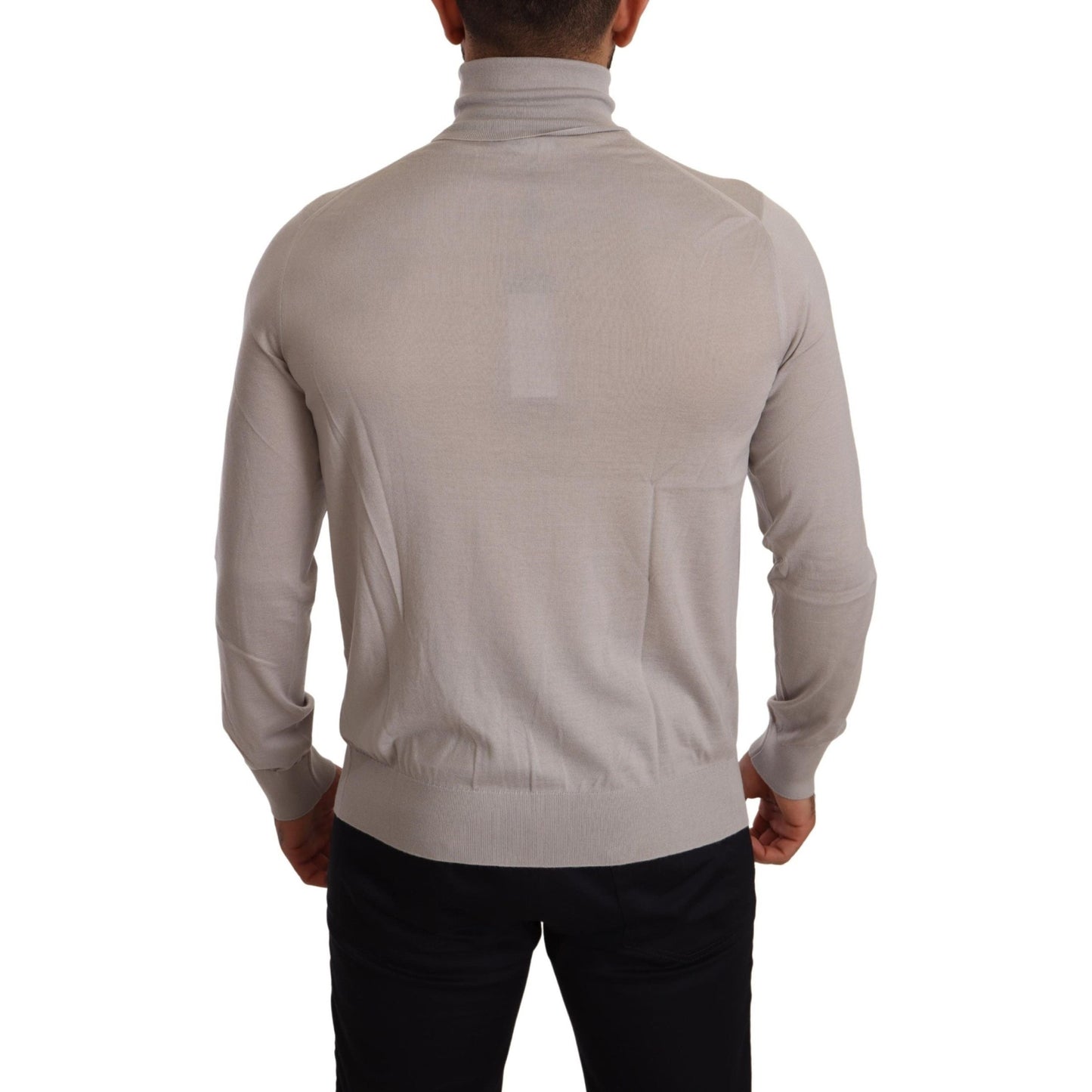 Dolce & Gabbana Gray Cashmere Turtleneck Pullover Sweater Dolce & Gabbana