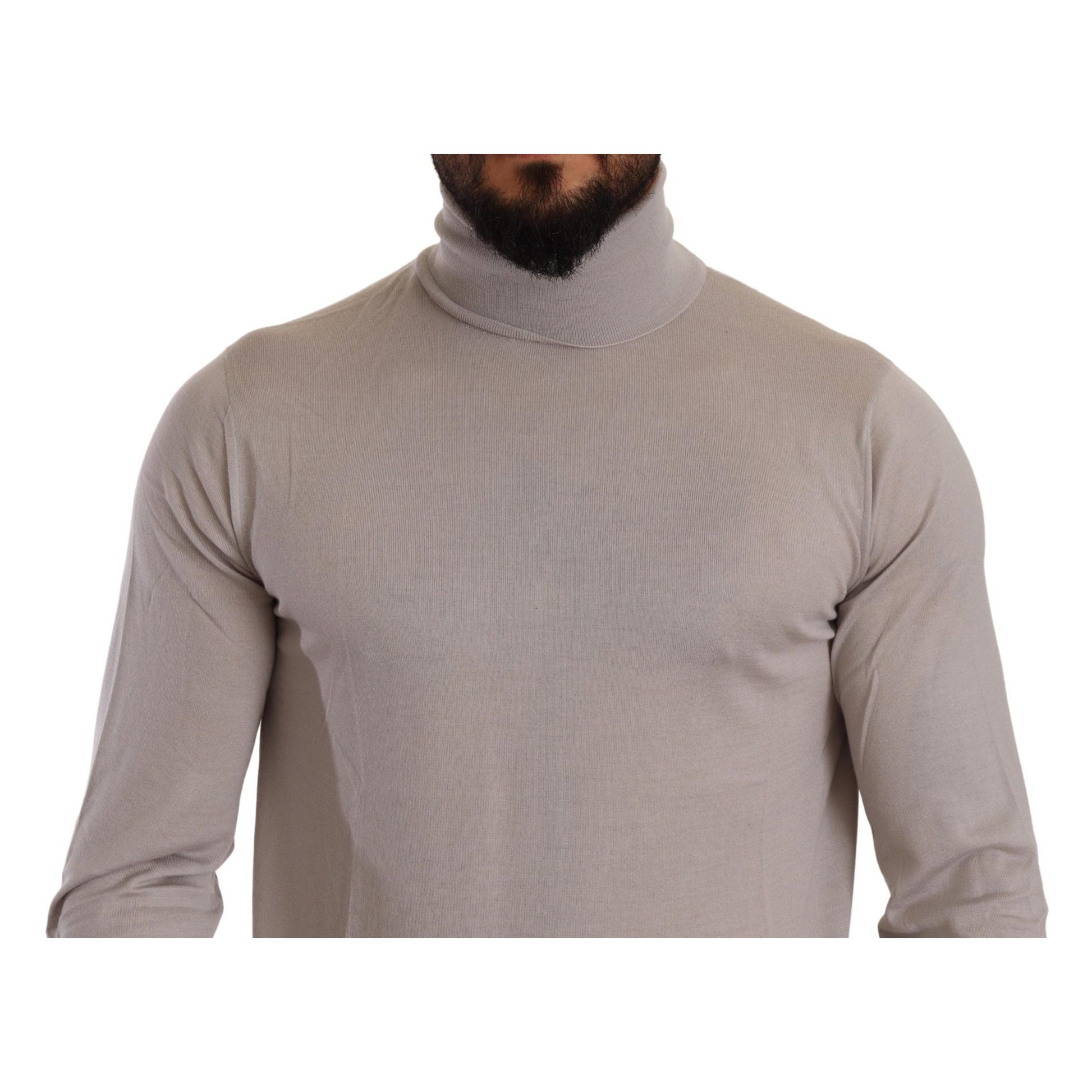 Dolce & Gabbana Gray Cashmere Turtleneck Pullover Sweater Dolce & Gabbana