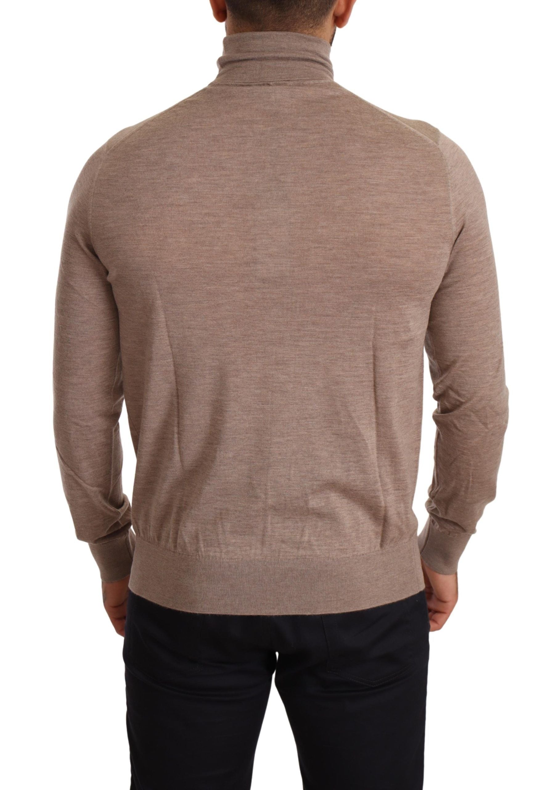 Dolce & Gabbana Brown Cashmere Turtleneck Pullover Sweater Dolce & Gabbana