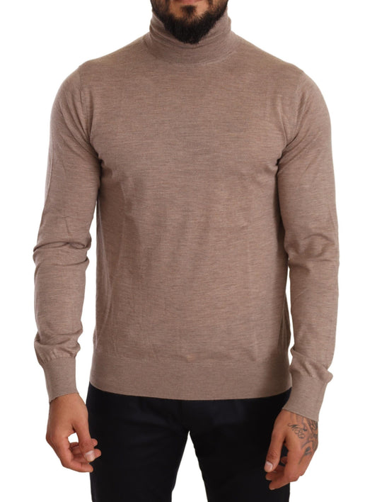 Dolce & Gabbana Brown Cashmere Turtleneck Pullover Sweater Dolce & Gabbana