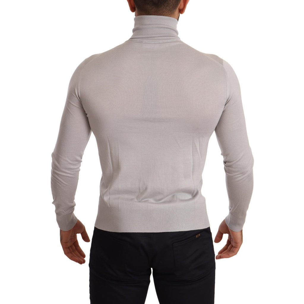 Dolce & Gabbana Gray Cashmere Turtleneck Pullover Sweater