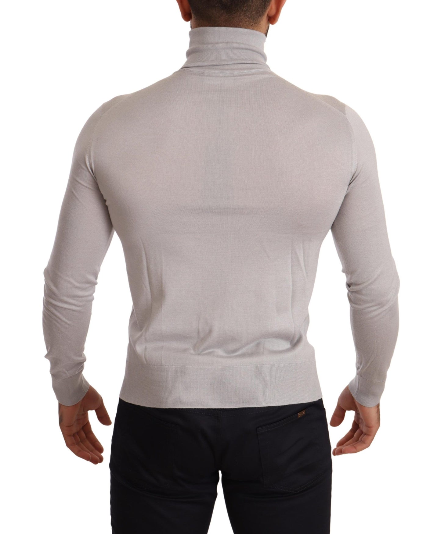 Dolce & Gabbana Gray Cashmere Turtleneck Pullover Sweater Dolce & Gabbana