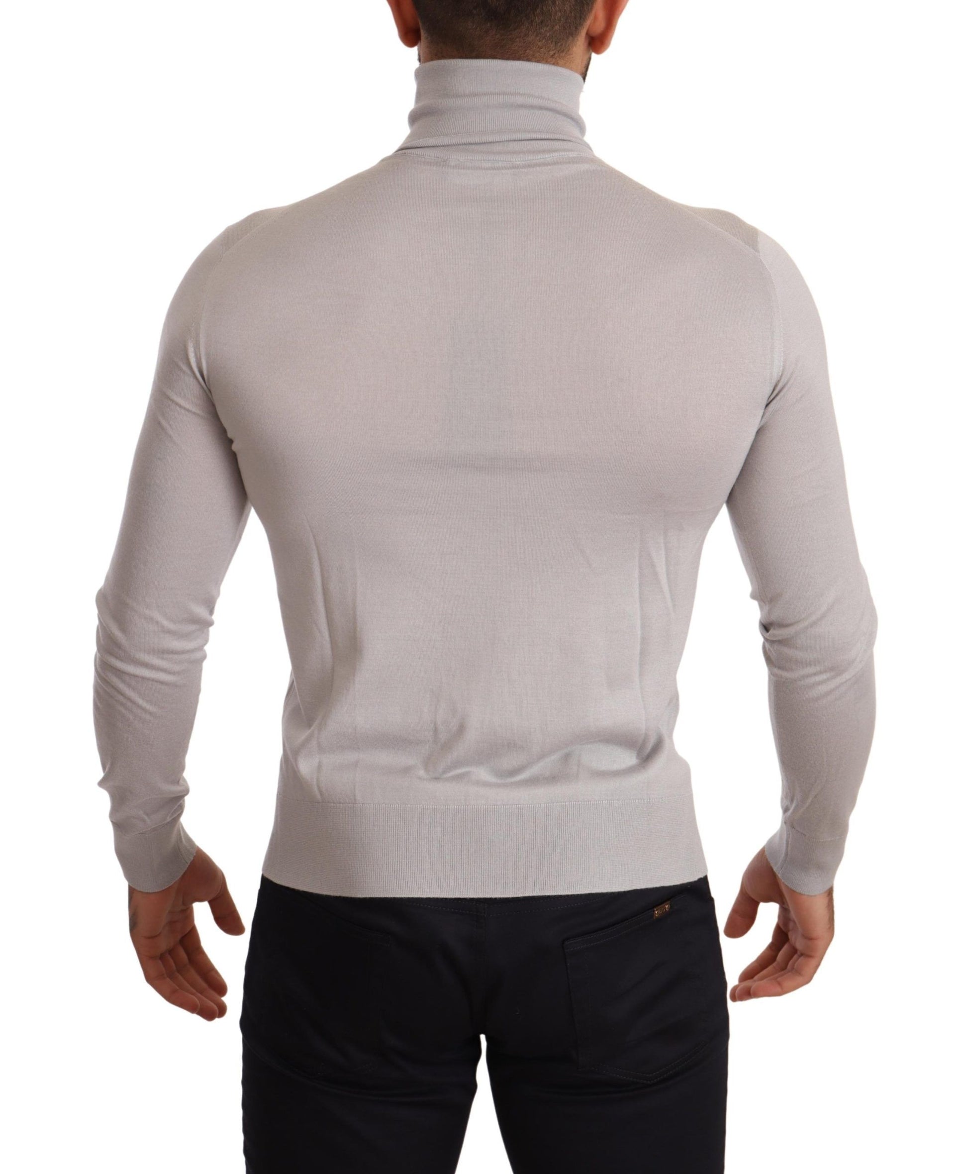 Dolce & Gabbana Gray Cashmere Turtleneck Pullover Sweater Dolce & Gabbana