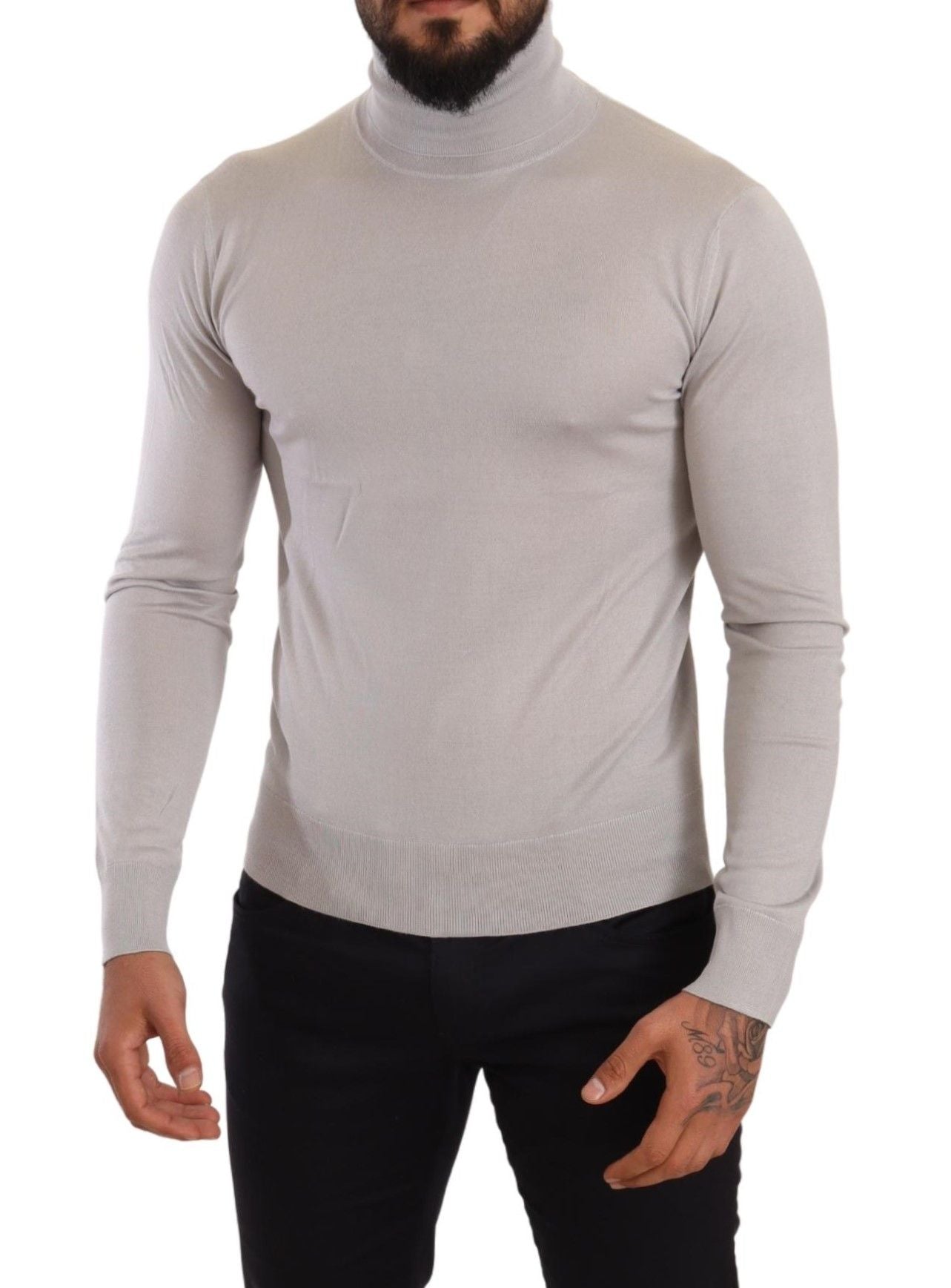 Dolce & Gabbana Gray Cashmere Turtleneck Pullover Sweater Dolce & Gabbana