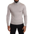 Dolce & Gabbana Gray Cashmere Turtleneck Pullover Sweater