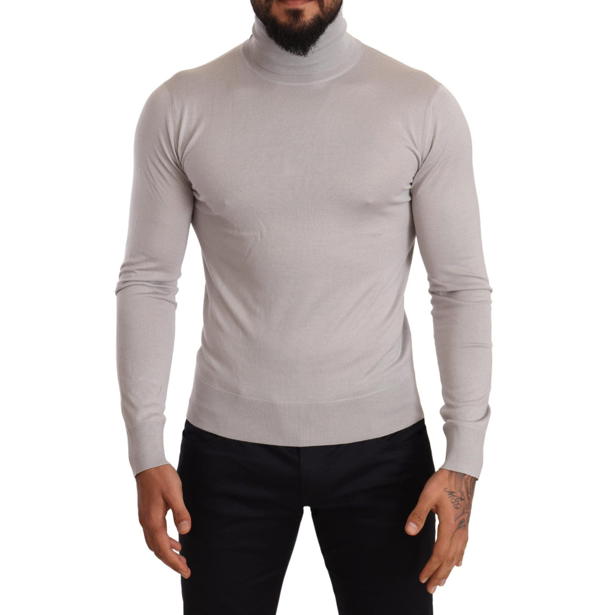 Dolce & Gabbana Gray Cashmere Turtleneck Pullover Sweater