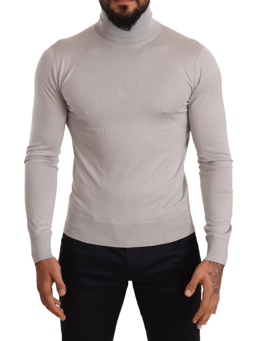 Dolce & Gabbana Gray Cashmere Turtleneck Pullover Sweater Dolce & Gabbana