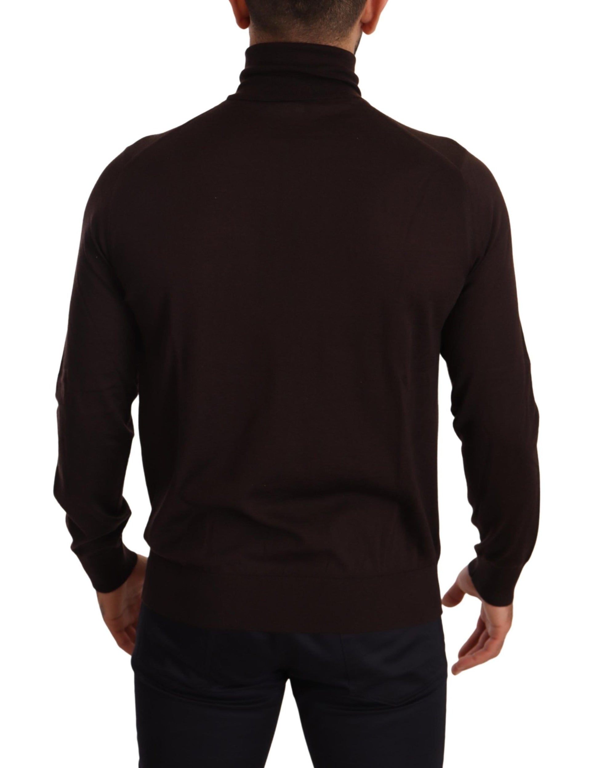 Dolce & Gabbana Brown Cashmere Turtleneck Pullover Sweater Dolce & Gabbana