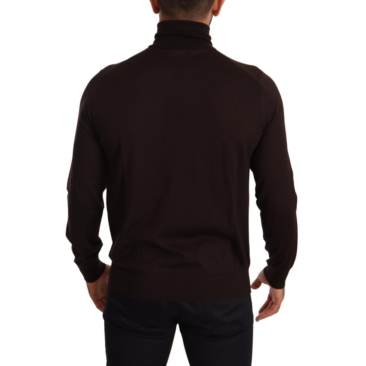 Dolce & Gabbana Brown Cashmere Turtleneck Pullover Sweater
