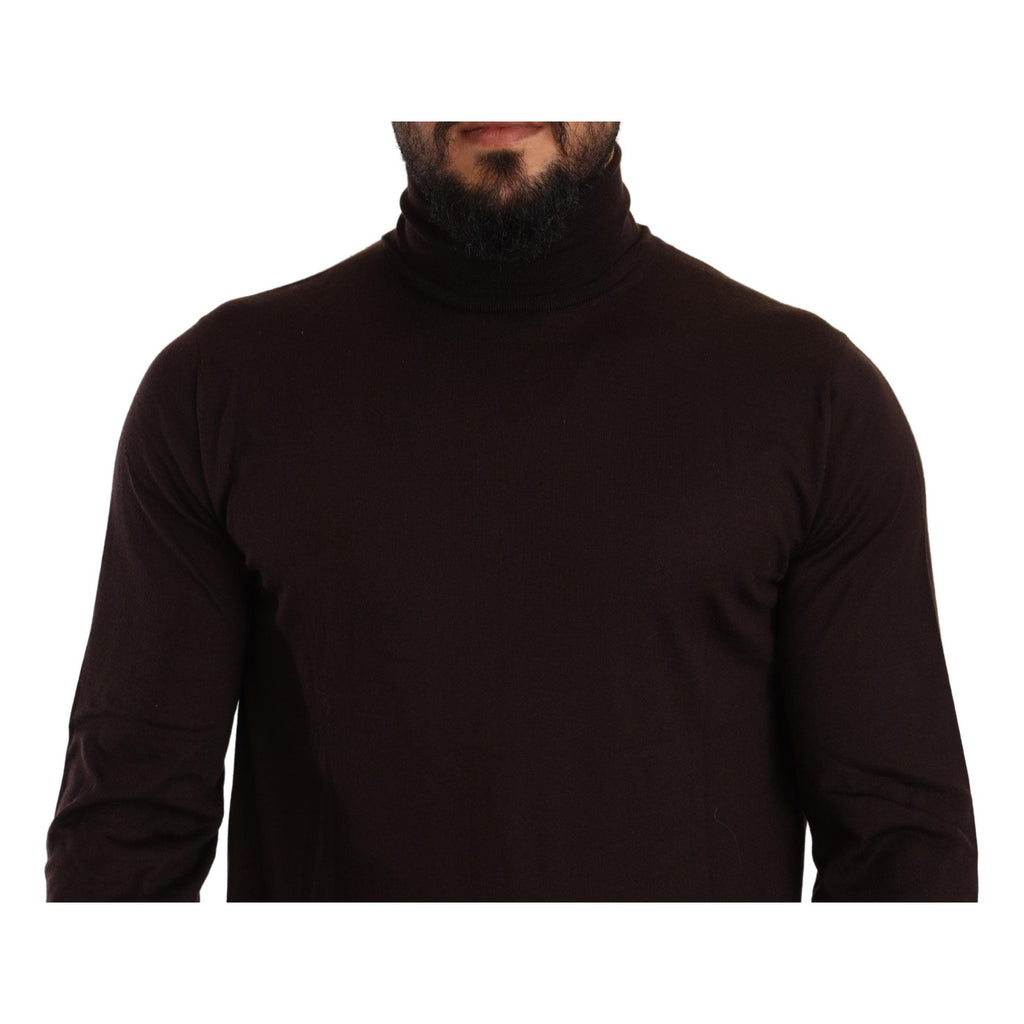 Dolce & Gabbana Brown Cashmere Turtleneck Pullover Sweater