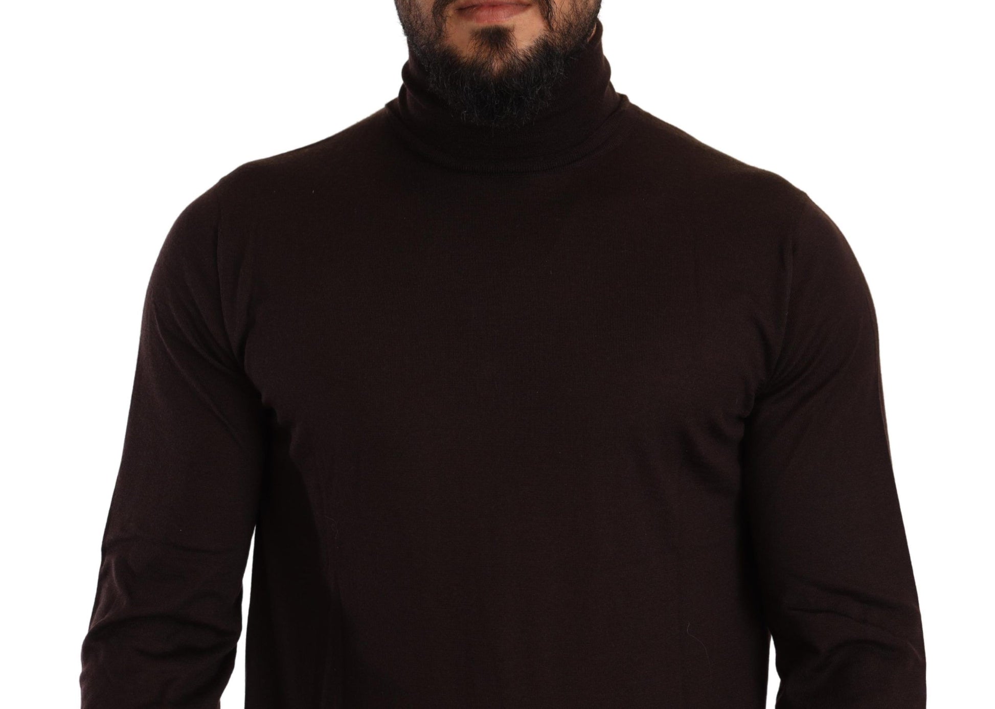 Dolce & Gabbana Brown Cashmere Turtleneck Pullover Sweater Dolce & Gabbana