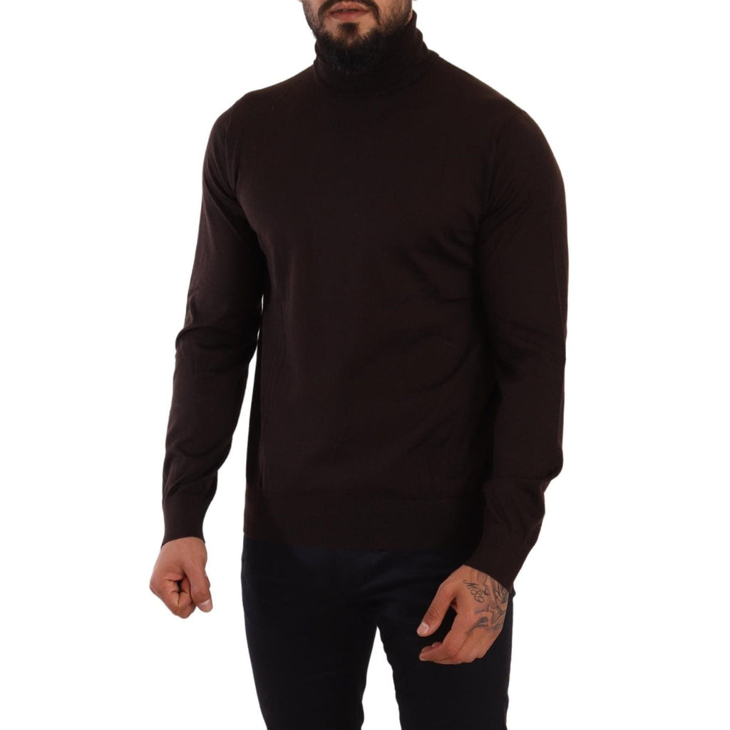 Dolce & Gabbana Brown Cashmere Turtleneck Pullover Sweater