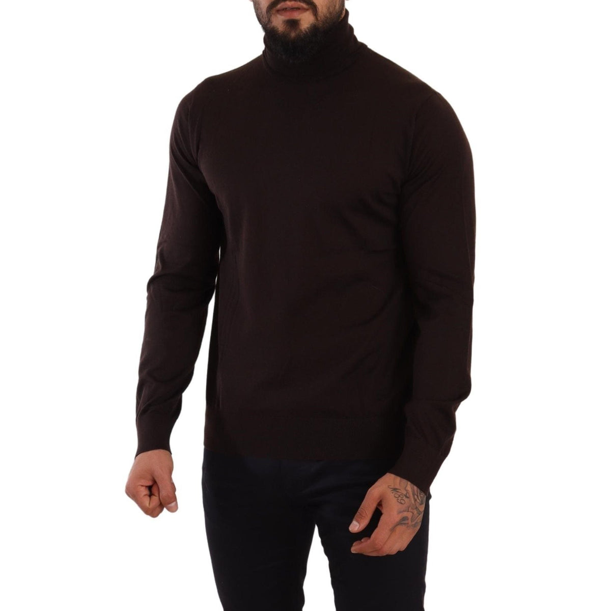 Dolce & Gabbana Brown Cashmere Turtleneck Pullover Sweater