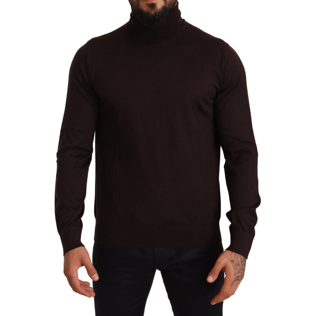 Dolce & Gabbana Brown Cashmere Turtleneck Pullover Sweater