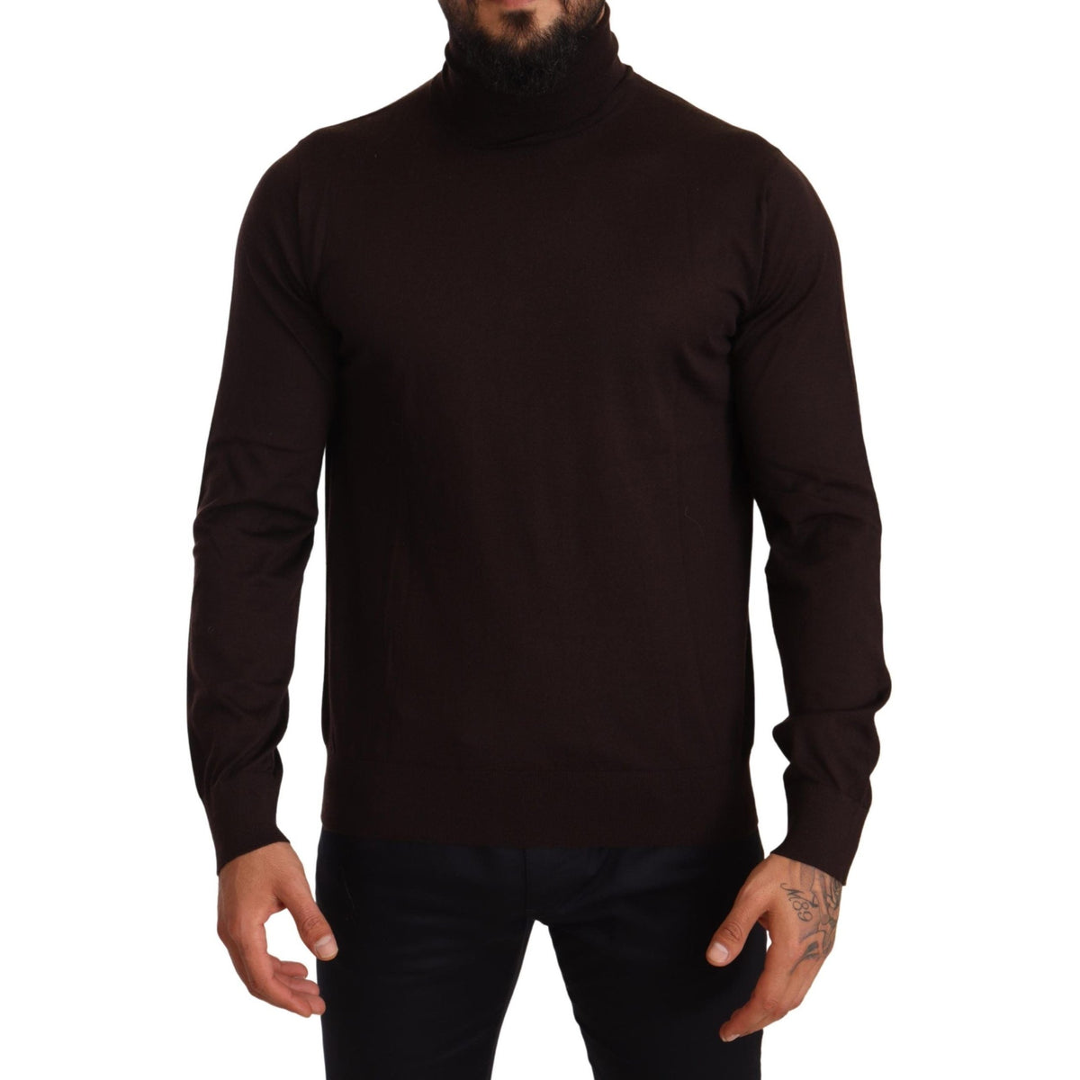 Dolce & Gabbana Brown Cashmere Turtleneck Pullover Sweater