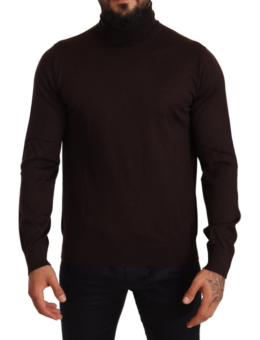 Dolce & Gabbana Brown Cashmere Turtleneck Pullover Sweater Dolce & Gabbana
