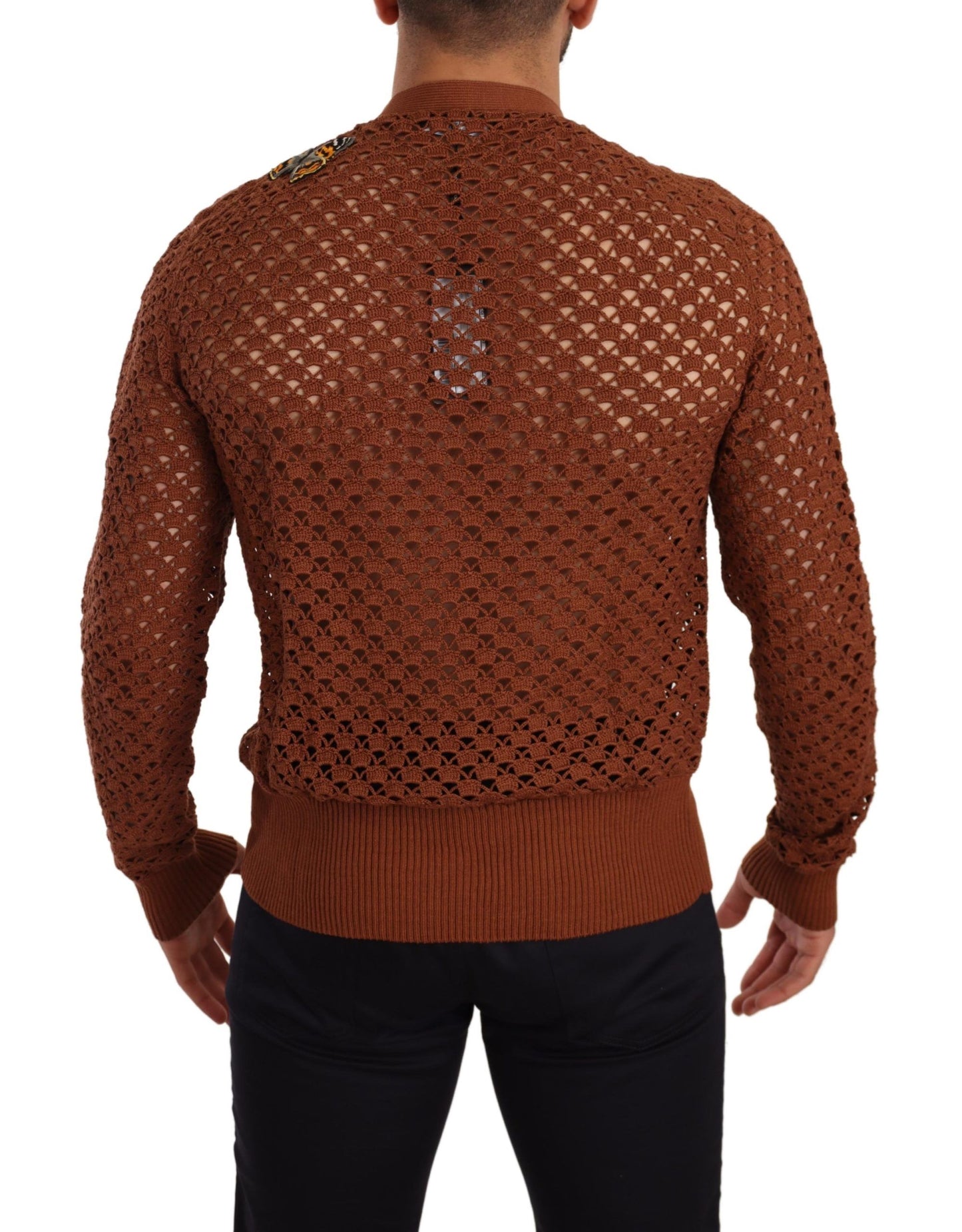 Dolce & Gabbana Brown Leopard Butterfly Cardigan Sweater Dolce & Gabbana