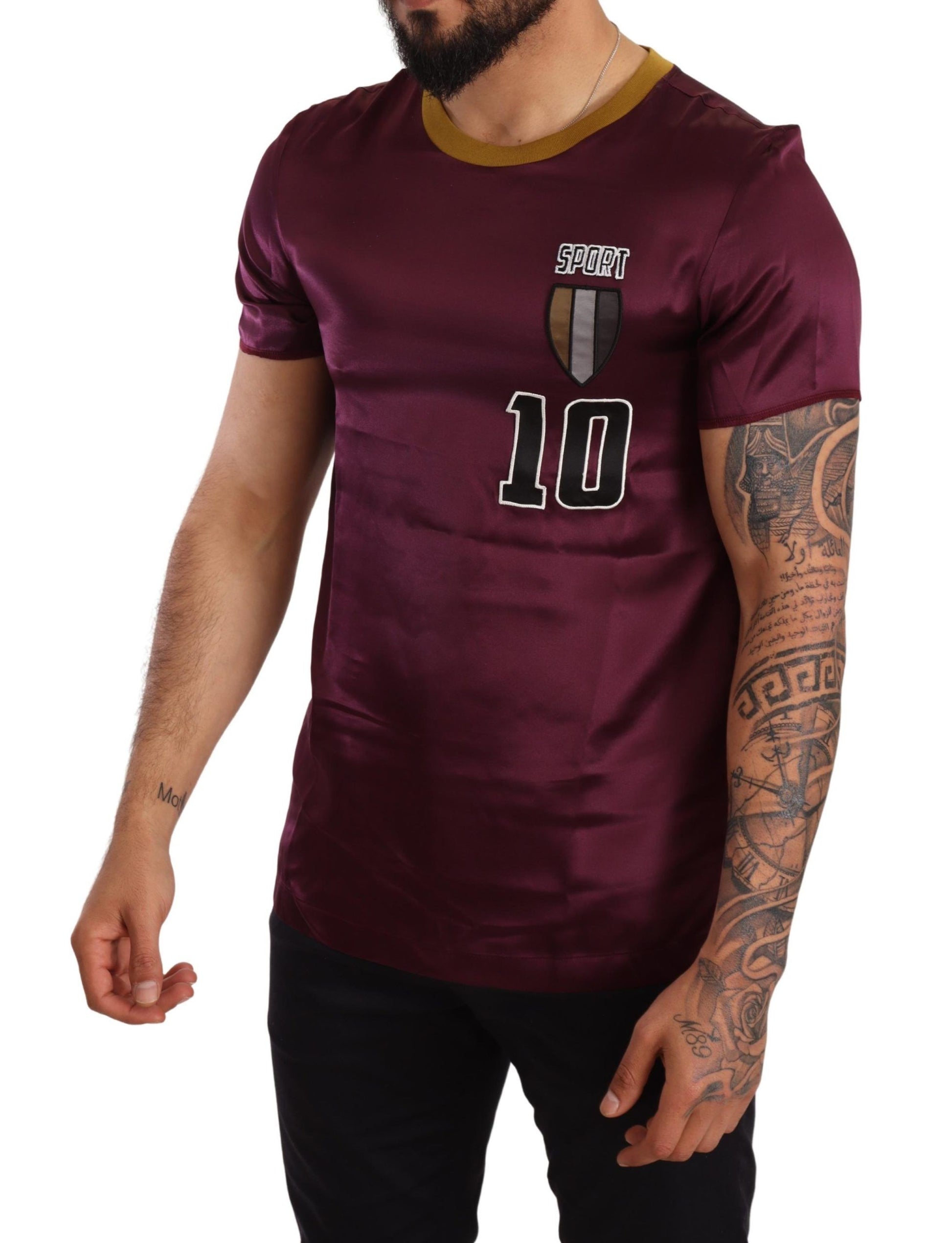 Dolce & Gabbana Purple Sport 10 Embroidery Crewneck T-shirt Dolce & Gabbana