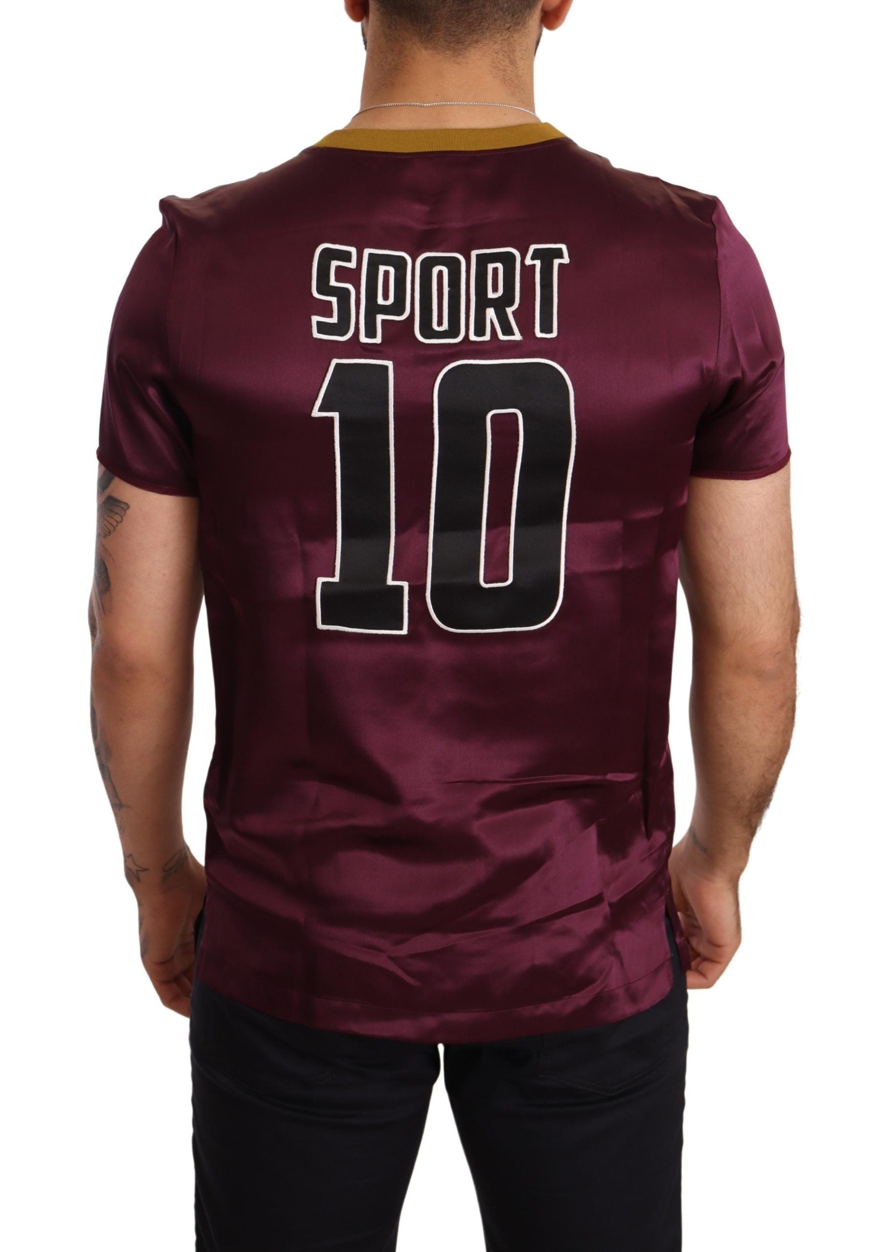 Dolce & Gabbana Purple Sport 10 Embroidery Crewneck T-shirt Dolce & Gabbana
