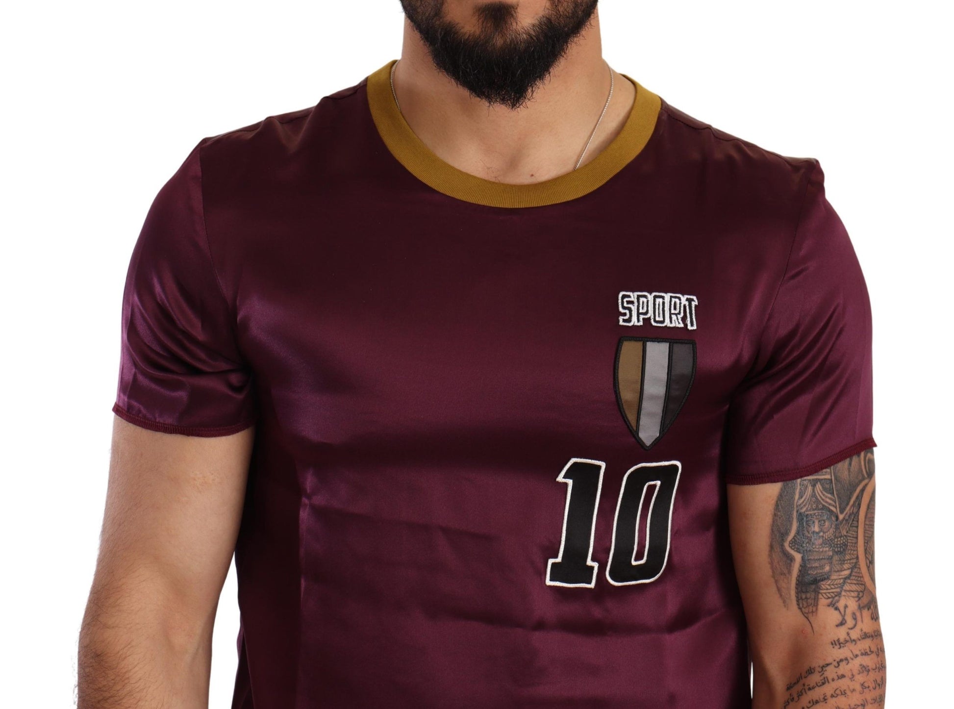 Dolce & Gabbana Purple Sport 10 Embroidery Crewneck T-shirt Dolce & Gabbana