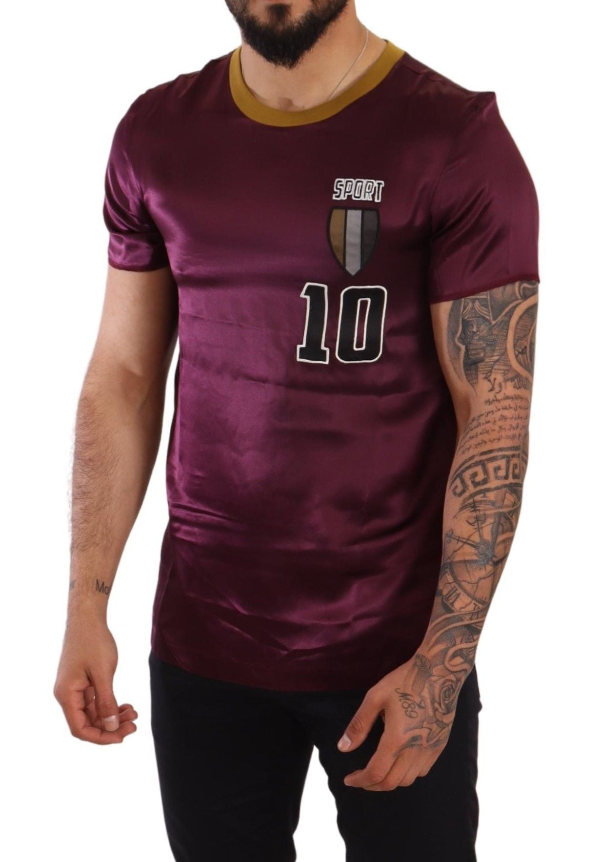 Dolce & Gabbana Purple Sport 10 Embroidery Crewneck T-shirt Dolce & Gabbana