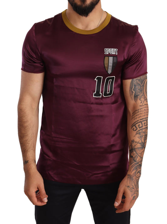 Dolce & Gabbana Purple Sport 10 Embroidery Crewneck T-shirt Dolce & Gabbana