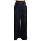Dolce & Gabbana Dark Blue Crystal Embellished Flare Jeans
