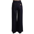 Dolce & Gabbana Dark Blue Crystal Embellished Flare Jeans
