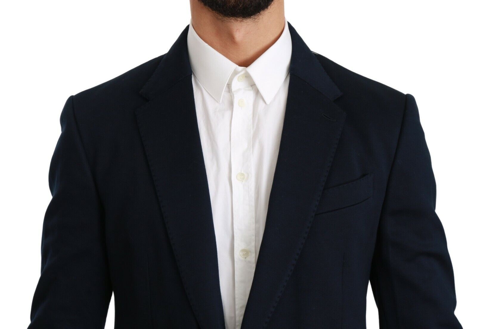 Dolce & Gabbana Blue Solid Cotton Silk Stretch Jacket Blazer Dolce & Gabbana