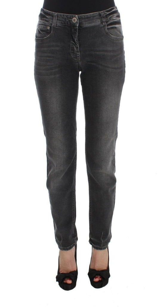 Ermanno Scervino Gray Wash Cotton Blend Stretch Jeans Pants Ermanno Scervino