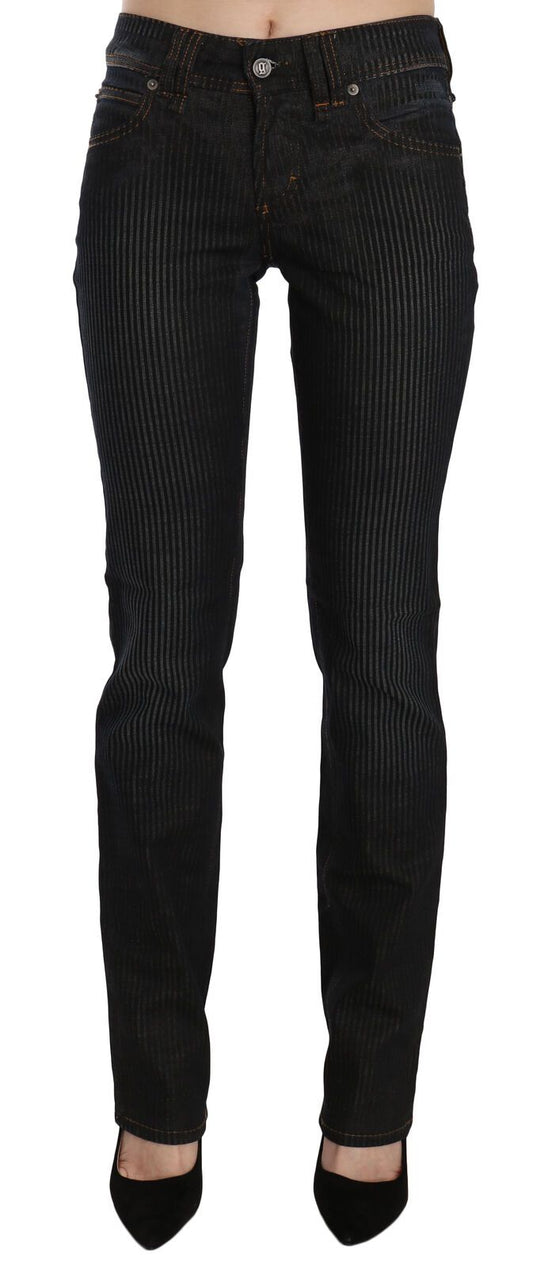 John Galliano Black Mid Waist Slim Fit Corduroy Denim Casual Pants John Galliano