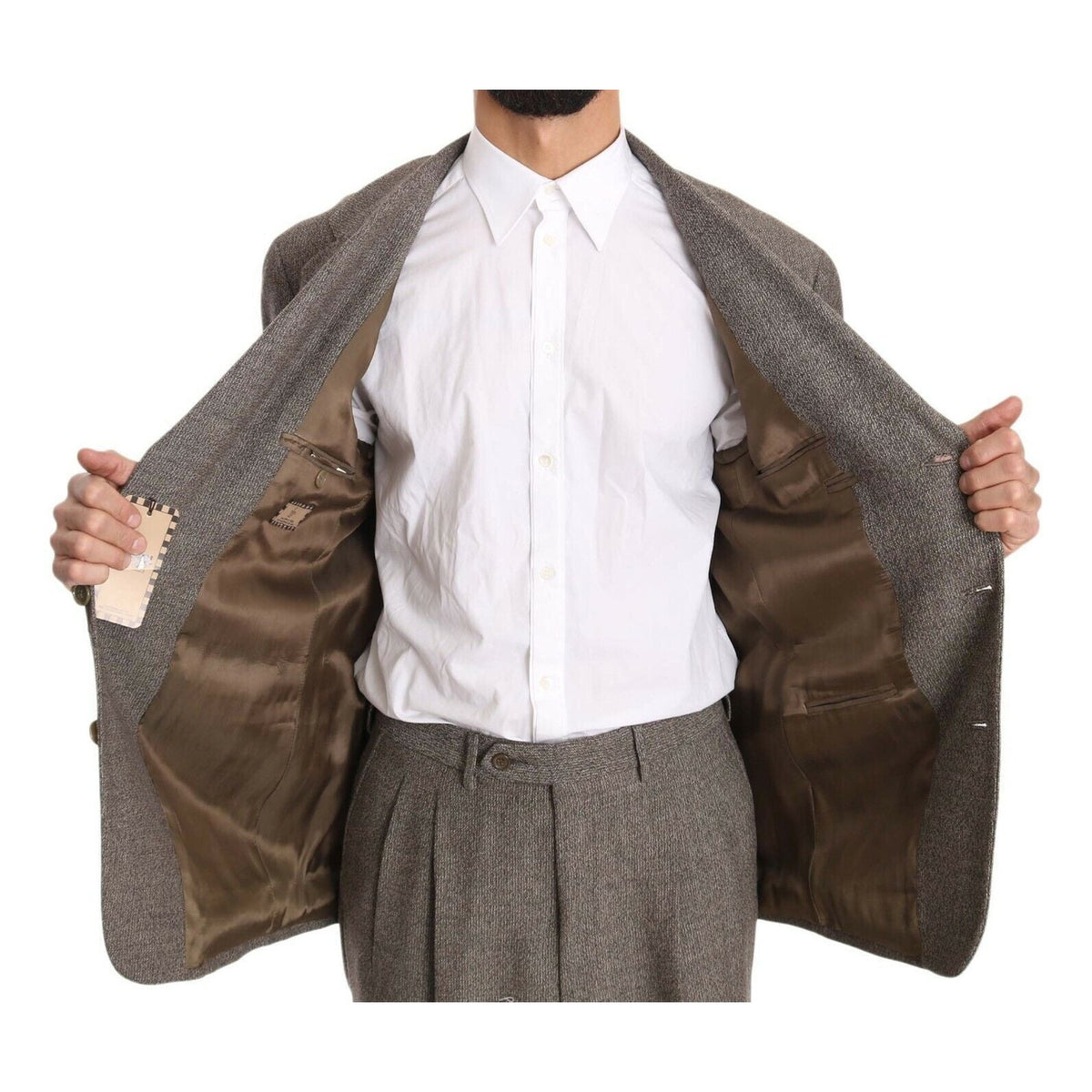 Fendi Brown Wool Regular Single Breasted Suit
