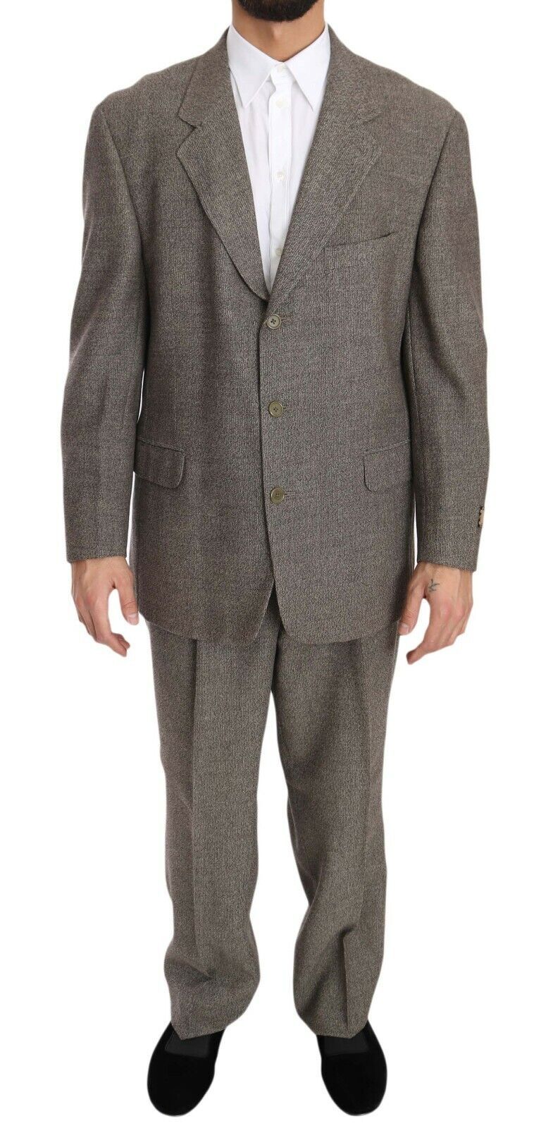 Fendi Brown Wool Regular Single Breasted Suit Fendi