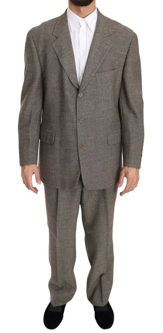 Fendi Brown Wool Regular Single Breasted Suit Fendi
