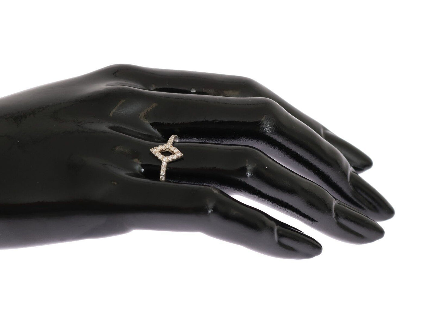 Nialaya Silver Rhombus Womens Clear CZ 925 Silver Ring Nialaya