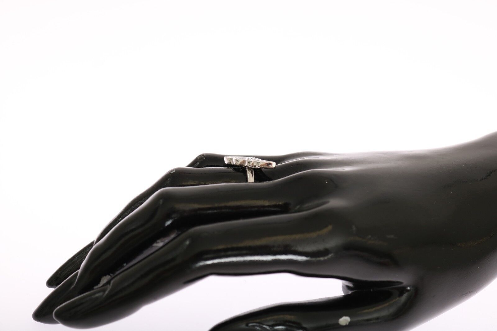 Nialaya Silver Womens Wing Clear CZ 925 Silver Ring Nialaya