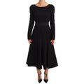 Dolce & Gabbana Black Wool Stretch Sheath Open Back Dress