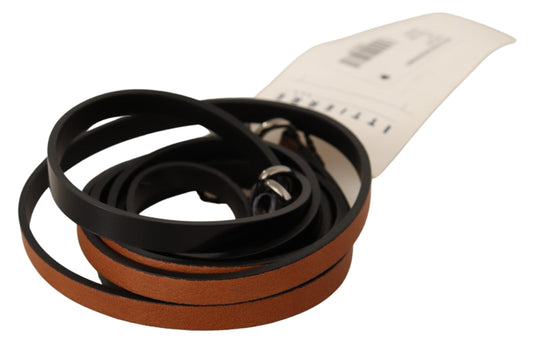 Costume National Brown Leather Silver Tone Buckle Belt Costume National