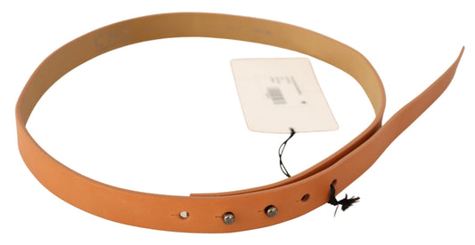 Costume National Orange Leather Silver Fastening Belt Costume National