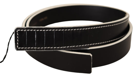Costume National Black White Leather Fashion Waist Belt Costume National