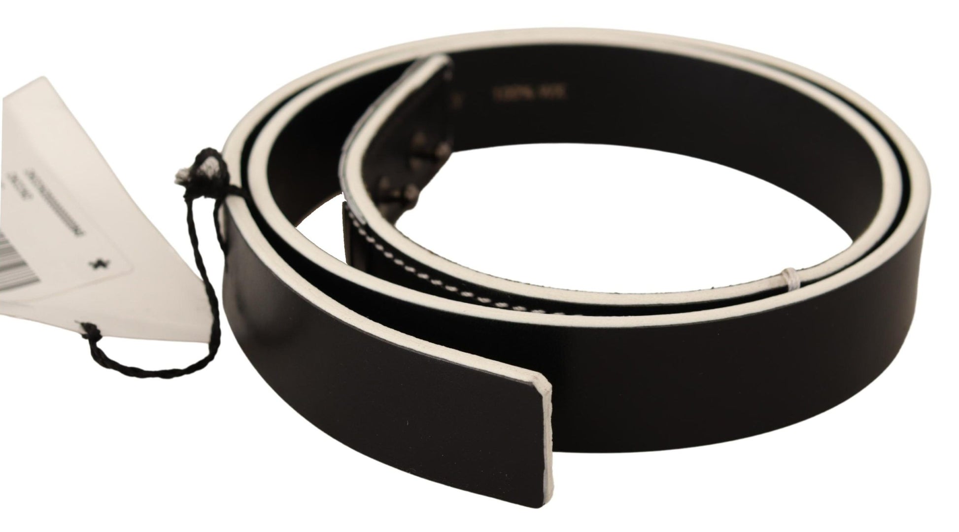 Costume National Black White Leather Fashion Waist Belt Costume National