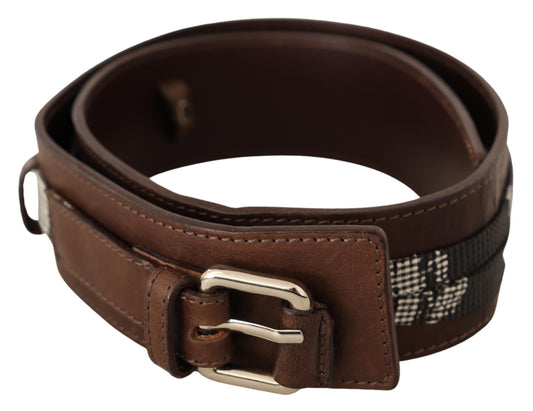 Costume National Brown Leather Silver Buckle Belt Costume National