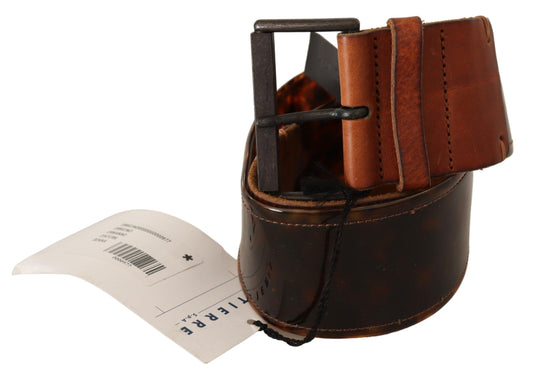 Ermanno Scervino Dark Brown Leather Buckle Waist Belt Ermanno Scervino
