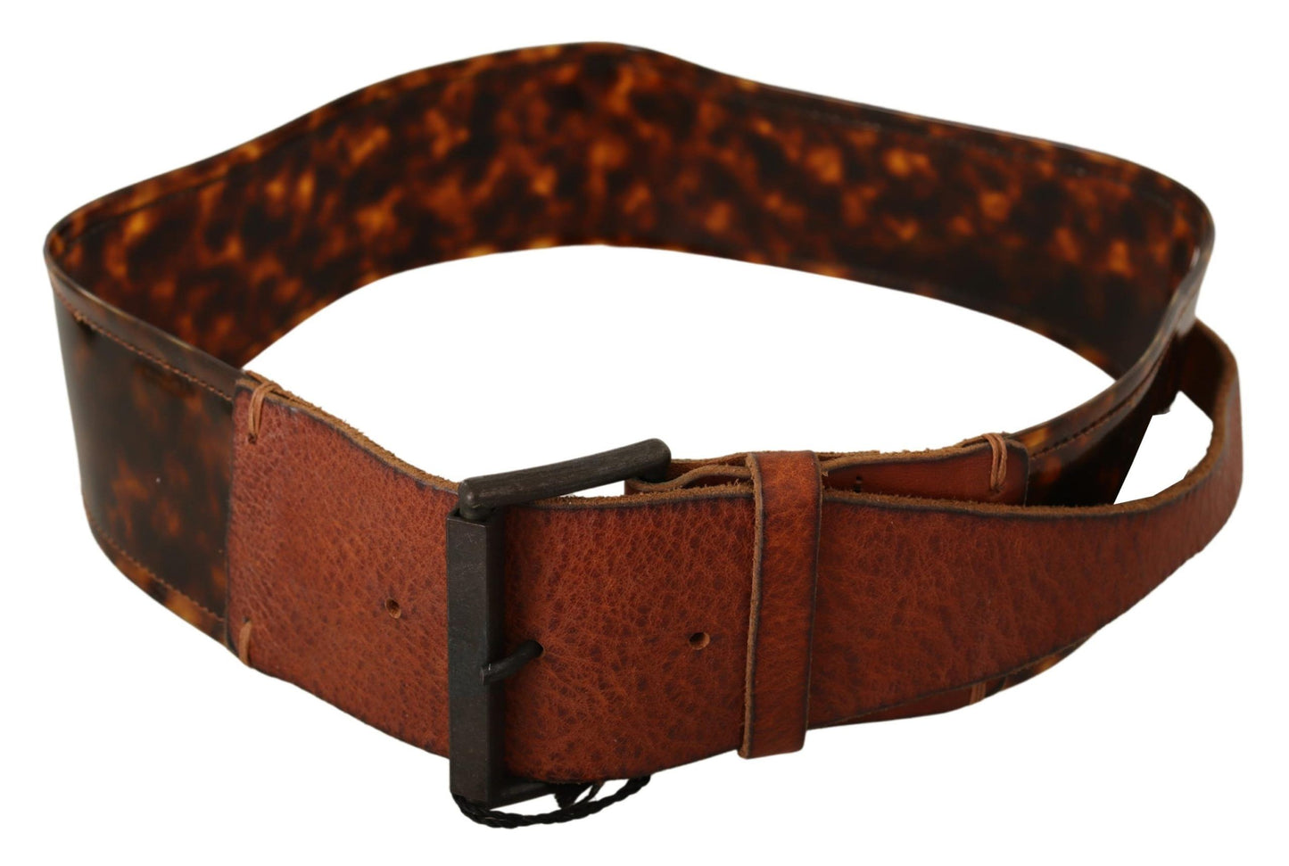 Ermanno Scervino Dark Brown Leather Buckle Waist Belt Ermanno Scervino