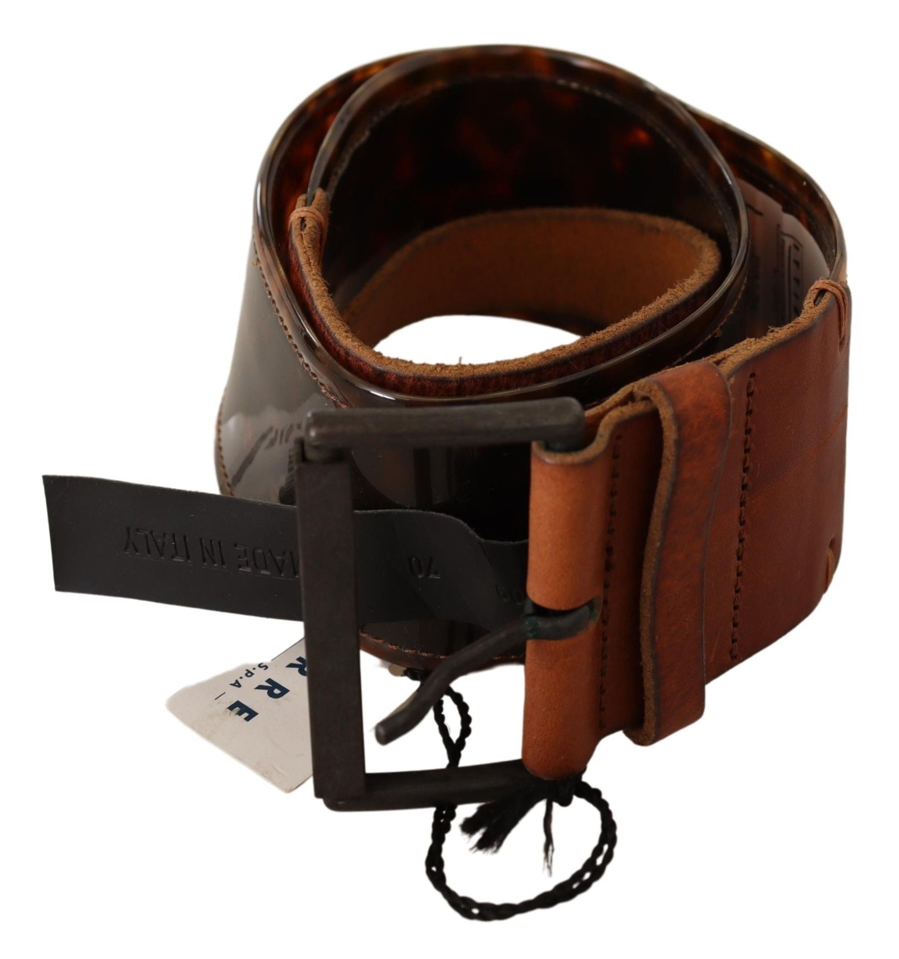 Ermanno Scervino Dark Brown Leather Buckle Waist Belt Ermanno Scervino