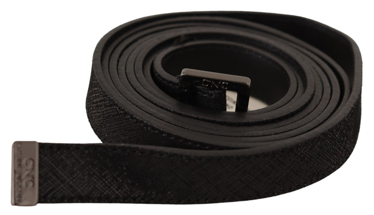 Costume National Black Leather Metal Buckle Waist Belt Costume National