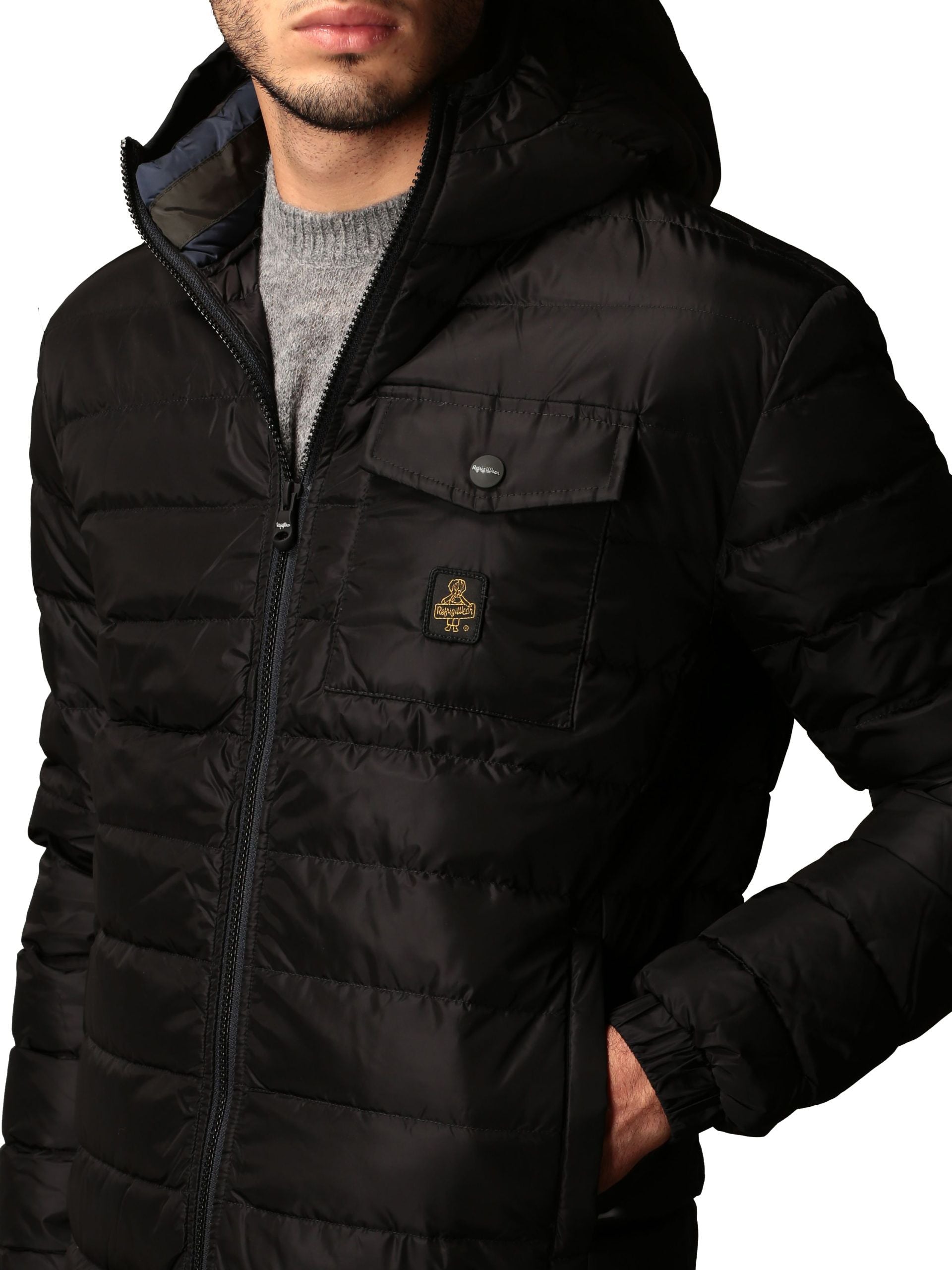 Refrigiwear Black Nylon Men Jacket Refrigiwear