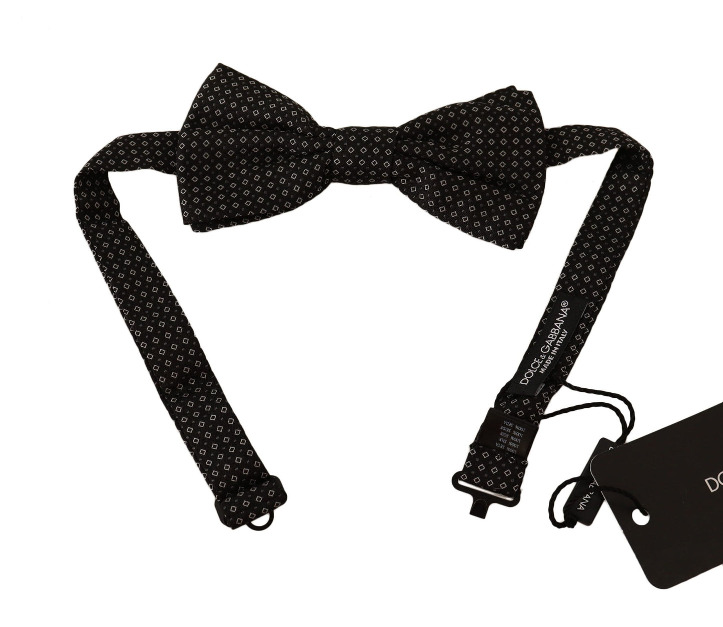 Dolce & Gabbana Black Patterned Adjustable Neck Papillon Bow Tie Dolce & Gabbana