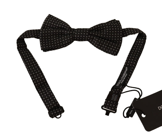 Dolce & Gabbana Black Patterned Adjustable Neck Papillon Bow Tie Dolce & Gabbana